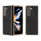 For Samsung Galaxy Z Fold5 Nano Plating Dream Litchi Texture PU Phone Case(Black) - 1