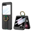 For Samsung Galaxy Z Flip5 GKK Integrated Ultrathin Shockproof Phone Case with Ring Wrist Strap(Black) - 1