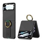 For Samsung Galaxy Z Flip4 5G GKK Integrated Ultrathin Shockproof Phone Case with Ring Wrist Strap(Black) - 1