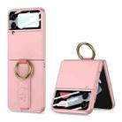 For Samsung Galaxy Z Flip4 5G GKK Integrated Ultrathin Shockproof Phone Case with Ring Wrist Strap(Pink) - 1