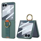 For Samsung Galaxy Z Flip7 5G GKK Integrated Ultrathin Shockproof Phone Case with Ring Wrist Strap(Green) - 1
