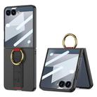 For Samsung Galaxy Z Flip7 5G GKK Integrated Ultrathin Shockproof Phone Case with Ring Wrist Strap(Carbon Fiber) - 1
