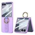 For Samsung Galaxy Z Flip7 5G GKK Integrated Ultrathin Shockproof Phone Case with Ring Wrist Strap(Purple) - 1