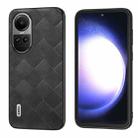 For OPPO Reno 10 / 10 Pro Global ABEEL Weave Plaid PU Phone Case(Black) - 1