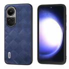 For OPPO Reno 10 / 10 Pro Global ABEEL Weave Plaid PU Phone Case(Blue) - 1