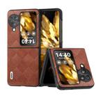 For OPPO Find N3 Flip ABEEL Weave Plaid PU Phone Case(Brown) - 1