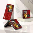 For OPPO Find N3 Flip ABEEL Genuine Leather Crocodile Pattern Black Edge Phone Case(Red) - 1