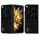 For OPPO Find N3 ABEEL Genuine Leather Crocodile Pattern Black Edge Phone Case(Black) - 1