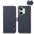 For OnePlus Nord 3 KHAZNEH Side-Magnetic Litchi Genuine Leather RFID Phone Case(Blue) - 1