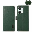 For OnePlus Nord 3 KHAZNEH Side-Magnetic Litchi Genuine Leather RFID Phone Case(Green) - 1