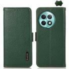 For OnePlus Ace 2 Pro KHAZNEH Side-Magnetic Litchi Genuine Leather RFID Phone Case(Green) - 1
