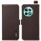 For OnePlus Ace 2 Pro KHAZNEH Side-Magnetic Litchi Genuine Leather RFID Phone Case(Brown) - 1