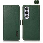 For OnePlus Ace 3V KHAZNEH Side-Magnetic Litchi Genuine Leather RFID Phone Case(Green) - 1