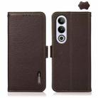 For OnePlus Ace 3V KHAZNEH Side-Magnetic Litchi Genuine Leather RFID Phone Case(Brown) - 1