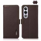 For OnePlus CE4 5G Global KHAZNEH Side-Magnetic Litchi Genuine Leather RFID Phone Case(Brown) - 1