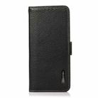 For OnePlus CE4 Lite KHAZNEH Side-Magnetic Litchi Genuine Leather RFID Phone Case(Black) - 2