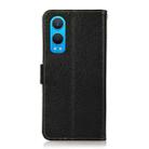 For OnePlus CE4 Lite KHAZNEH Side-Magnetic Litchi Genuine Leather RFID Phone Case(Black) - 3