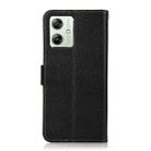 For Motorola Moto G64 5G KHAZNEH Side-Magnetic Litchi Genuine Leather RFID Phone Case(Black) - 3