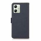 For Motorola Moto G64 5G KHAZNEH Side-Magnetic Litchi Genuine Leather RFID Phone Case(Blue) - 3