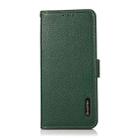 For Motorola Moto G64 5G KHAZNEH Side-Magnetic Litchi Genuine Leather RFID Phone Case(Green) - 2