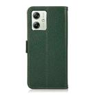 For Motorola Moto G64 5G KHAZNEH Side-Magnetic Litchi Genuine Leather RFID Phone Case(Green) - 3