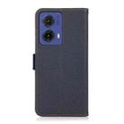 For Motorola Moto G85 KHAZNEH Side-Magnetic Litchi Genuine Leather RFID Phone Case(Blue) - 3