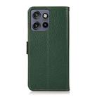 For Motorola Edge 50 Neo KHAZNEH Side-Magnetic Litchi Genuine Leather RFID Phone Case(Green) - 3