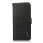 For Motorola Edge 50 5G KHAZNEH Side-Magnetic Litchi Genuine Leather RFID Phone Case(Black) - 2