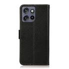 For Motorola Edge 50 5G KHAZNEH Side-Magnetic Litchi Genuine Leather RFID Phone Case(Black) - 3