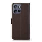 For Motorola Edge 50 5G KHAZNEH Side-Magnetic Litchi Genuine Leather RFID Phone Case(Brown) - 3