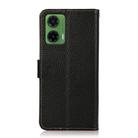 For Motorola Moto G35 KHAZNEH Side-Magnetic Litchi Genuine Leather RFID Phone Case(Black) - 3