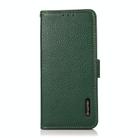 For Motorola Moto G35 KHAZNEH Side-Magnetic Litchi Genuine Leather RFID Phone Case(Green) - 2