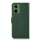 For Motorola Moto G35 KHAZNEH Side-Magnetic Litchi Genuine Leather RFID Phone Case(Green) - 3