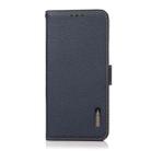 For Motorola Moto G75 5G KHAZNEH Side-Magnetic Litchi Genuine Leather RFID Phone Case(Blue) - 2