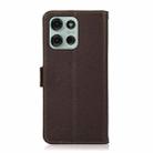 For Motorola Moto G75 5G KHAZNEH Side-Magnetic Litchi Genuine Leather RFID Phone Case(Brown) - 3