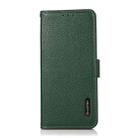 For Motorola Moto G15 4G / G05 KHAZNEH Side-Magnetic Litchi Genuine Leather RFID Phone Case(Green) - 2