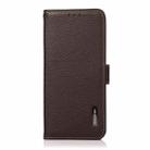 For Motorola Moto G15 4G / G05 KHAZNEH Side-Magnetic Litchi Genuine Leather RFID Phone Case(Brown) - 2