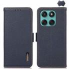For Motorola Edge 60 Fusion KHAZNEH Side-Magnetic Litchi Genuine Leather RFID Phone Case(Blue) - 1