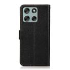 For Motorola Moto G56 5G KHAZNEH Side-Magnetic Litchi Genuine Leather RFID Phone Case(Black) - 3