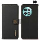 For OnePlus Ace 2 Pro KHAZNEH Custer Genuine Leather RFID Phone Case(Black) - 1