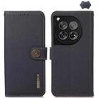 For OnePlus 12 KHAZNEH Custer Genuine Leather RFID Phone Case(Blue) - 1
