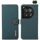 For OnePlus 12 KHAZNEH Custer Genuine Leather RFID Phone Case(Green) - 1