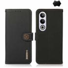 For OnePlus Ace 3V KHAZNEH Custer Genuine Leather RFID Phone Case(Black) - 1