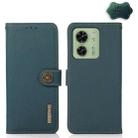 For Motorola Edge 40 KHAZNEH Custer Genuine Leather RFID Phone Case(Green) - 1