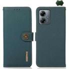 For Motorola Moto G14 4G KHAZNEH Custer Genuine Leather RFID Phone Case(Green) - 1