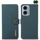 For Motorola Moto G24 KHAZNEH Custer Genuine Leather RFID Phone Case(Green) - 1
