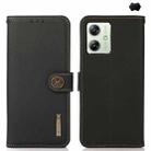 For Motorola Moto G64 5G KHAZNEH Custer Genuine Leather RFID Phone Case(Black) - 1