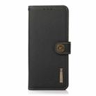 For Motorola Moto G64 5G KHAZNEH Custer Genuine Leather RFID Phone Case(Black) - 2