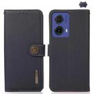 For Motorola Moto G85 KHAZNEH Custer Genuine Leather RFID Phone Case(Blue) - 1