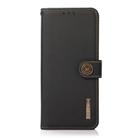 For Motorola Moto G35 KHAZNEH Custer Genuine Leather RFID Phone Case(Black) - 2